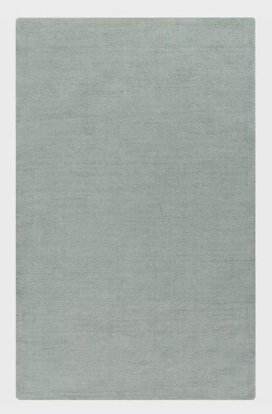 Handwoven Sage Green Area Rug: Earthy Boho Style, solid color rug