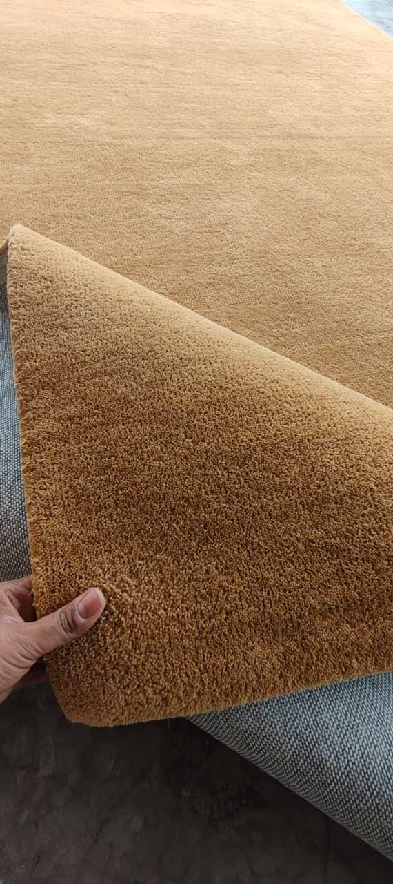 Hand-Tufted New Zealand Wool Rug - Solid Rust Modern Carpet
