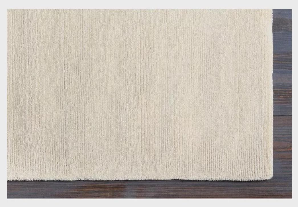 Hand-Tufted Ivory Wool Rug: Plush, Neutral Style, Soft Pile