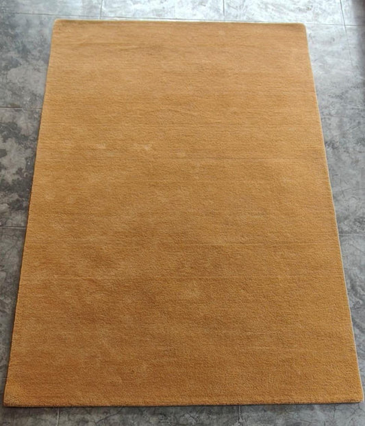 Hand-Tufted New Zealand Wool Rug - Solid Rust Modern Carpet