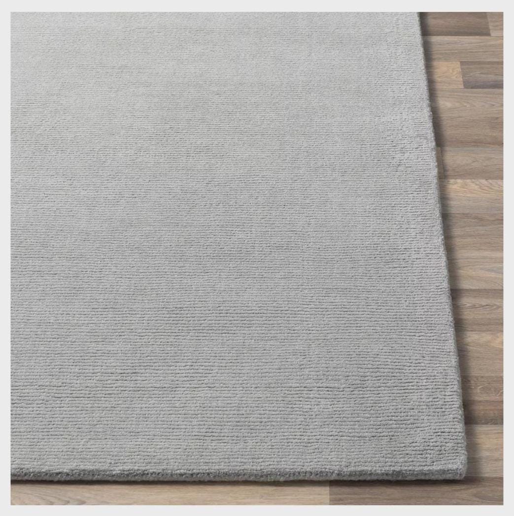 Hand-Tufted Wool Rug: Solid Medium Gray, Soft & Durable carpet