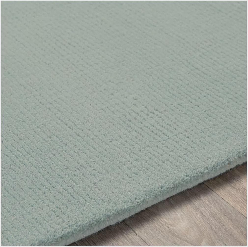 Handwoven Sage Green Area Rug: Earthy Boho Style, solid color rug