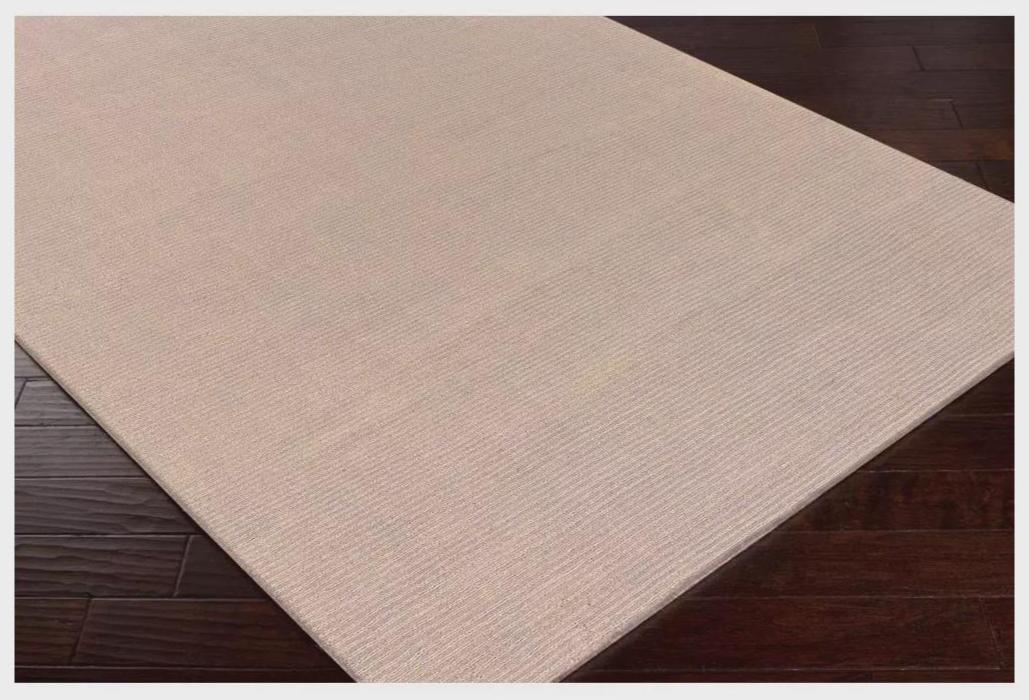 Hand-Tufted Wool Rug: Solid Beige, Soft Plush Texture
