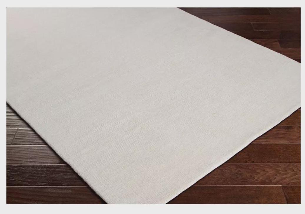 Hand-Tufted Ivory Wool Rug: Plush, Neutral Style, Soft Pile