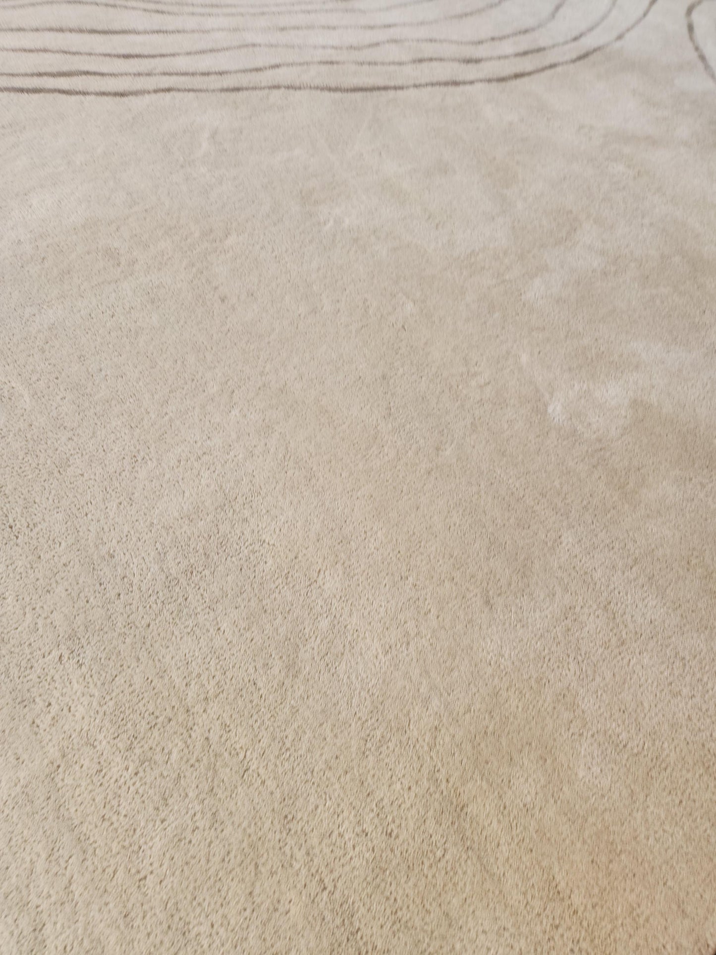 Hand-Tufted Wool Area Rug: Cream and Brown Minimalist Design