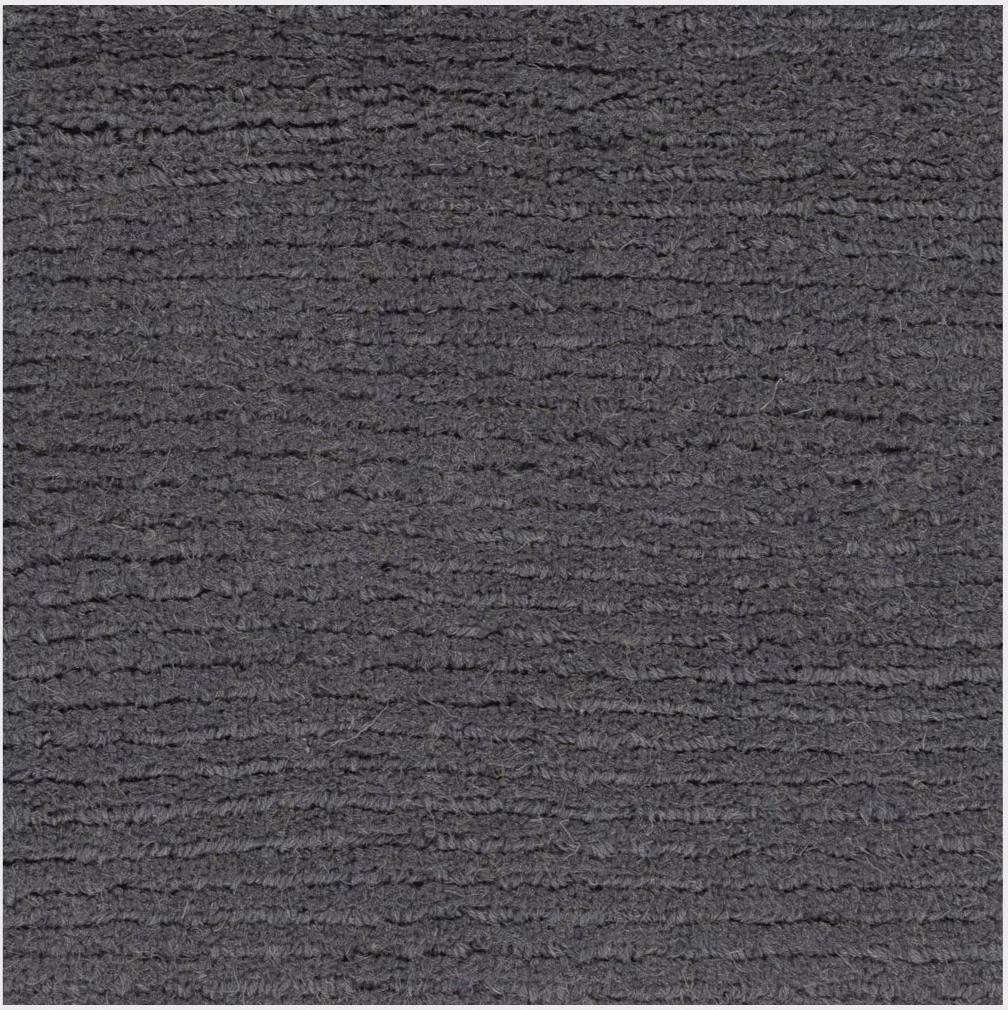 Hand-Tufted Charcoal Wool Rug: Soft Modern Minimalist Style, Solid plain dark floor carpet.