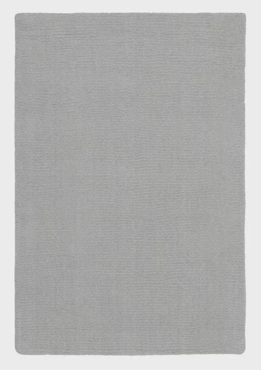 Hand-Tufted Wool Rug: Solid Medium Gray, Soft & Durable carpet